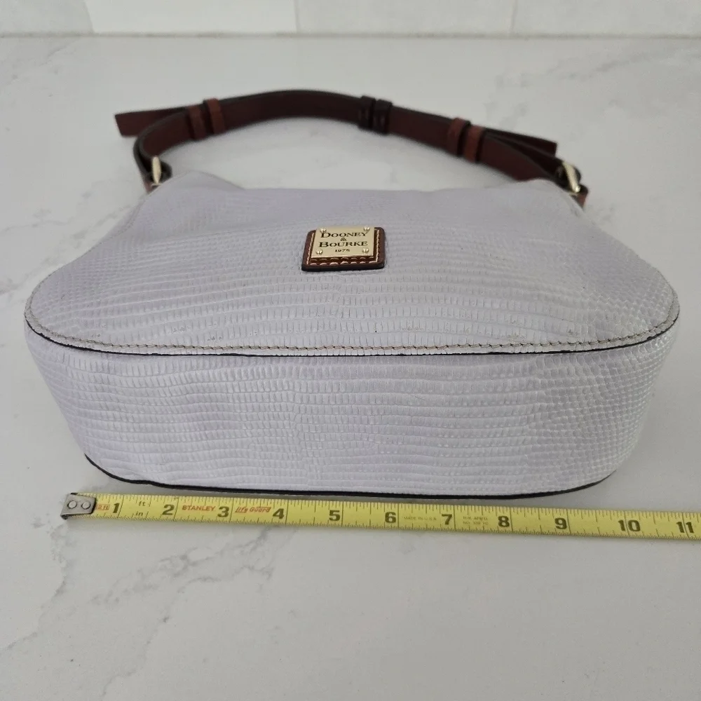 Dooney & Bourke Satchel Lizard Embossed Leather Small Kiley Hobo Handbag Lilac